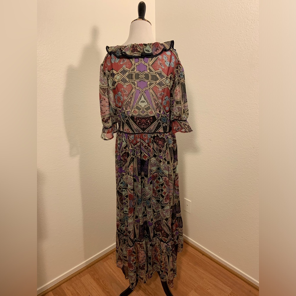 NWOT Free People Women's Black Combo Multi Color Carmella Printed Maxi Dress -XS - Picture 9 of 16
